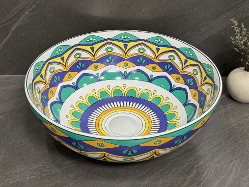 Waskom Lynn – Keramiek Mandala Patroon Ø39 cm