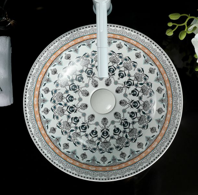 Waskom Dory – Keramiek met Koperaccenten Ø39 cm