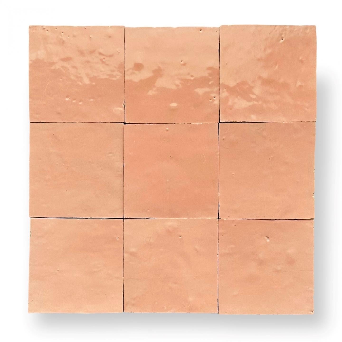 De Tegel BV Zellige Alhambra nr 75 Salmon 10x10 cm, afname per doos van 1 m²