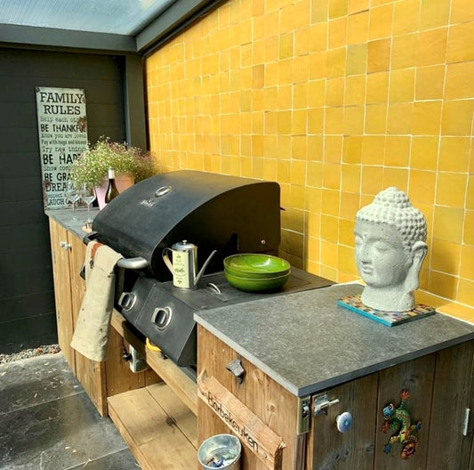 De Tegel BV Zellige Alhambra nr 32 Tournesol 10x10 cm, afname per doos van 1 m²