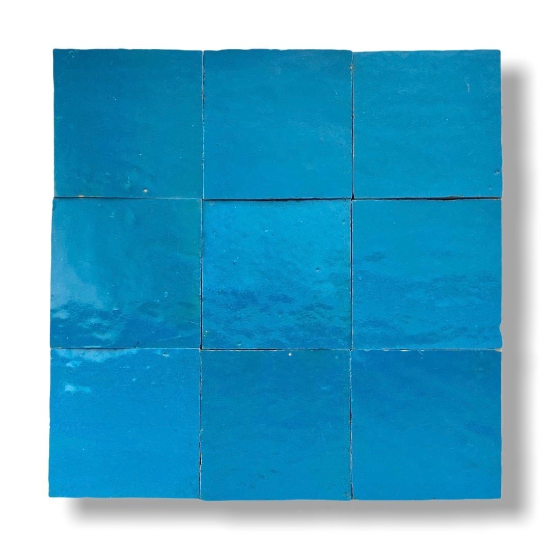 De Tegel BV Zellige Alhambra nr 02 Bleu Pacific 10x10 cm, afname per doos van 1 m²