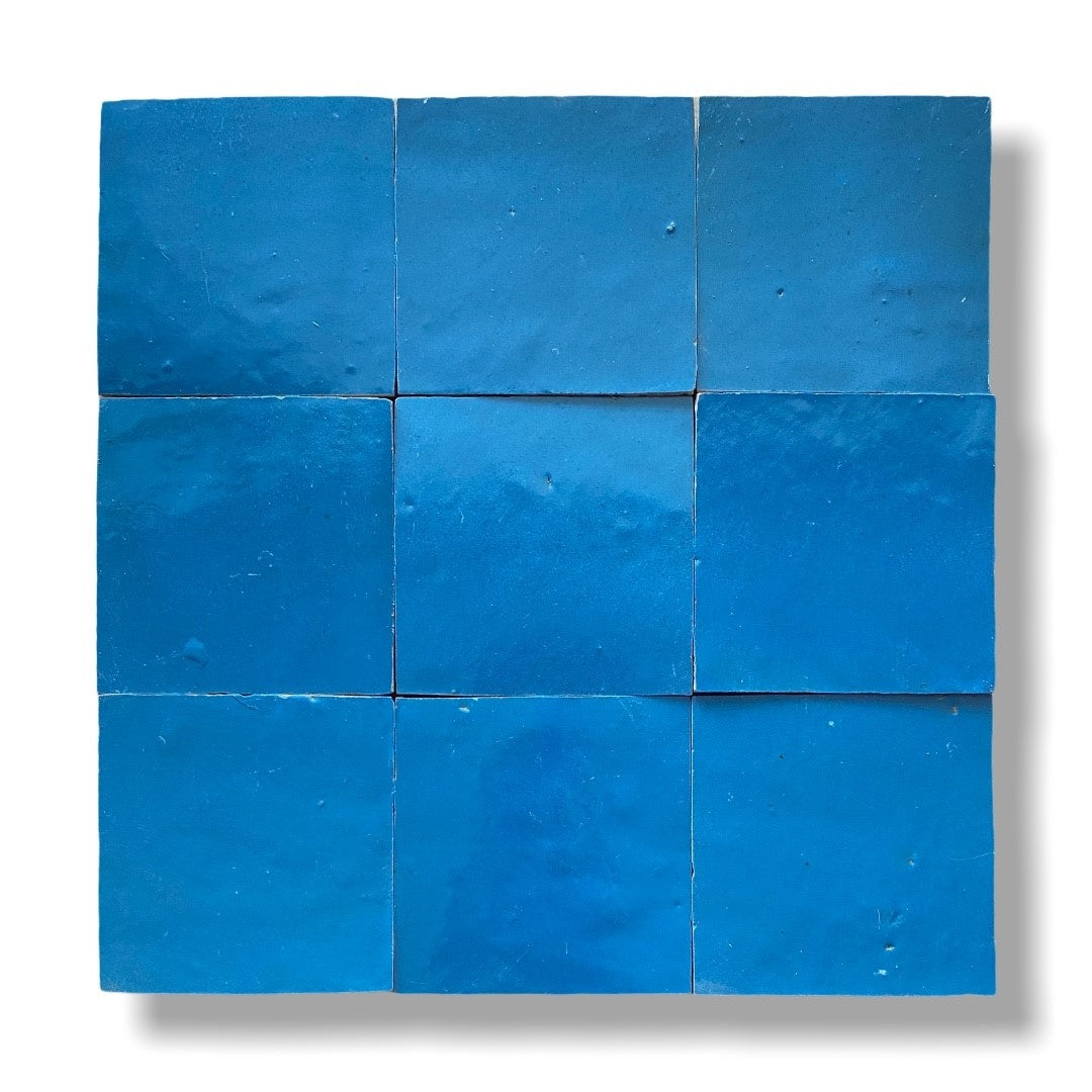 De Tegel BV Zellige Alhambra nr 26 Bleu Balin 10x10 cm, afname per doos van 1 m²
