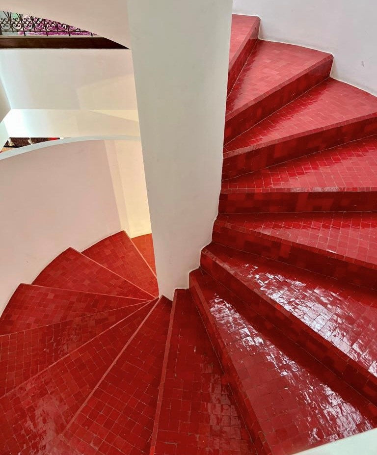 De Tegel BV Zellige Alhambra nr 38 Rouge Coral 10x10 cm, afname per doos van 1 m²