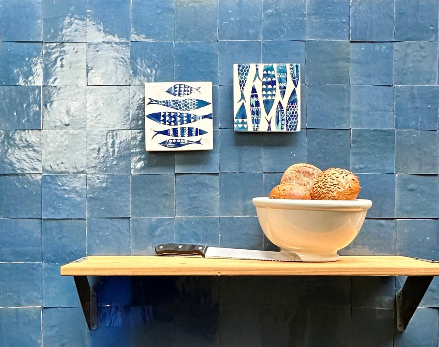 De Tegel BV Zellige Alhambra nr 33 Bleu Denim 10x10 cm, afname per doos van 1 m²