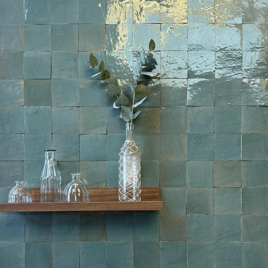 De Tegel BV Zellige Alhambra nr 68 Olive 10x10 cm, afname per doos van 1 m²