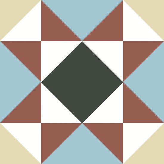 Cementtegel Patroon Victorian Westminster Blue 2 14x14x1.6 cm a 0,24 m²