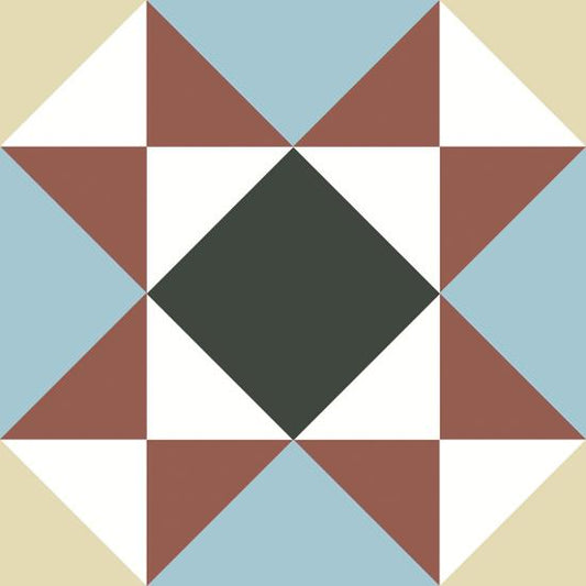 Cementtegel Patroon Victorian Westminster Blue 2 14x14x1.6 cm a 0,24 m²