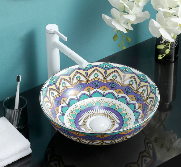 Waskom Lynn – Keramiek Mandala Patroon Ø39 cm