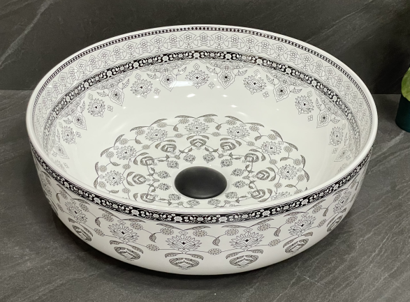 Waskom Armory – Keramiek Zwart/Wit Ø39 cm