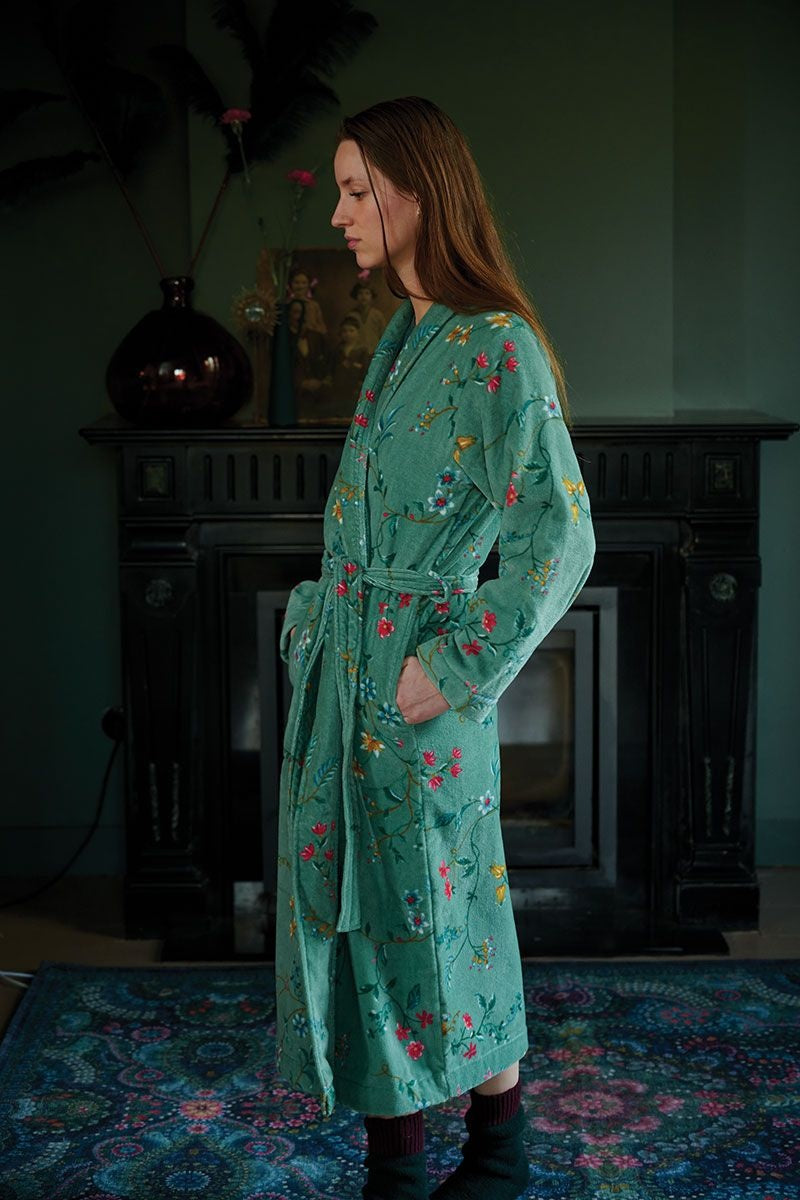 Pip Studio Les Fleurs badjas groen