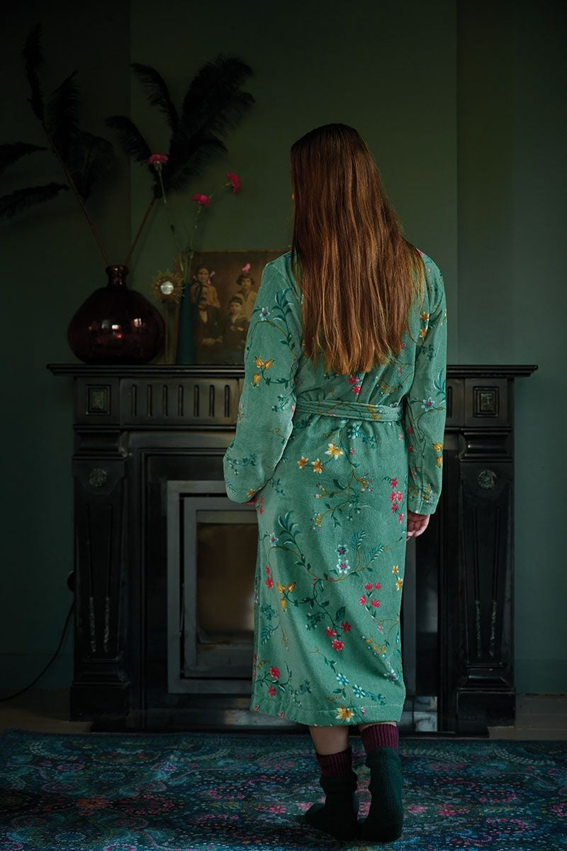 Pip Studio Les Fleurs badjas groen