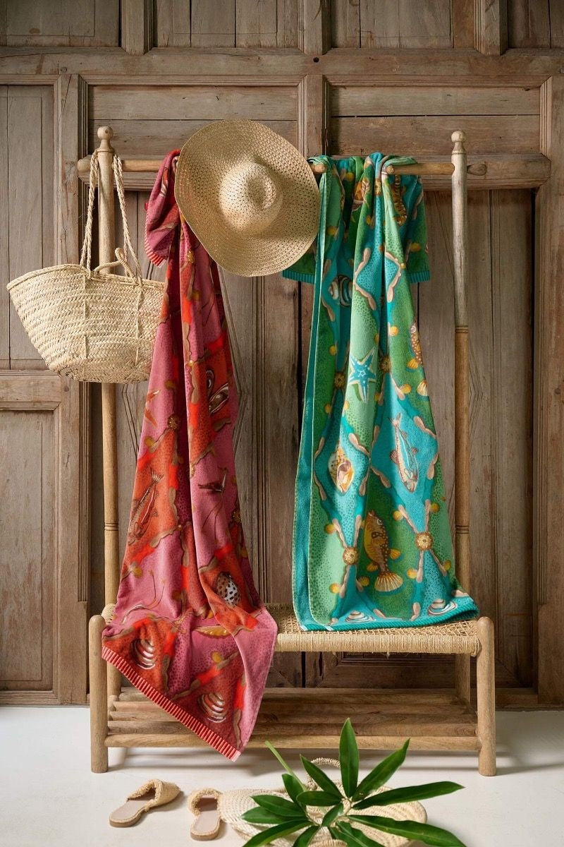 Pip Studio Little Sea strandlaken roze 100x180 cm