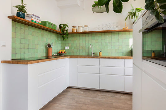 De Tegel BV Zellige Alhambra nr 49 Pistache 10x10 cm, afname per doos van 1 m²