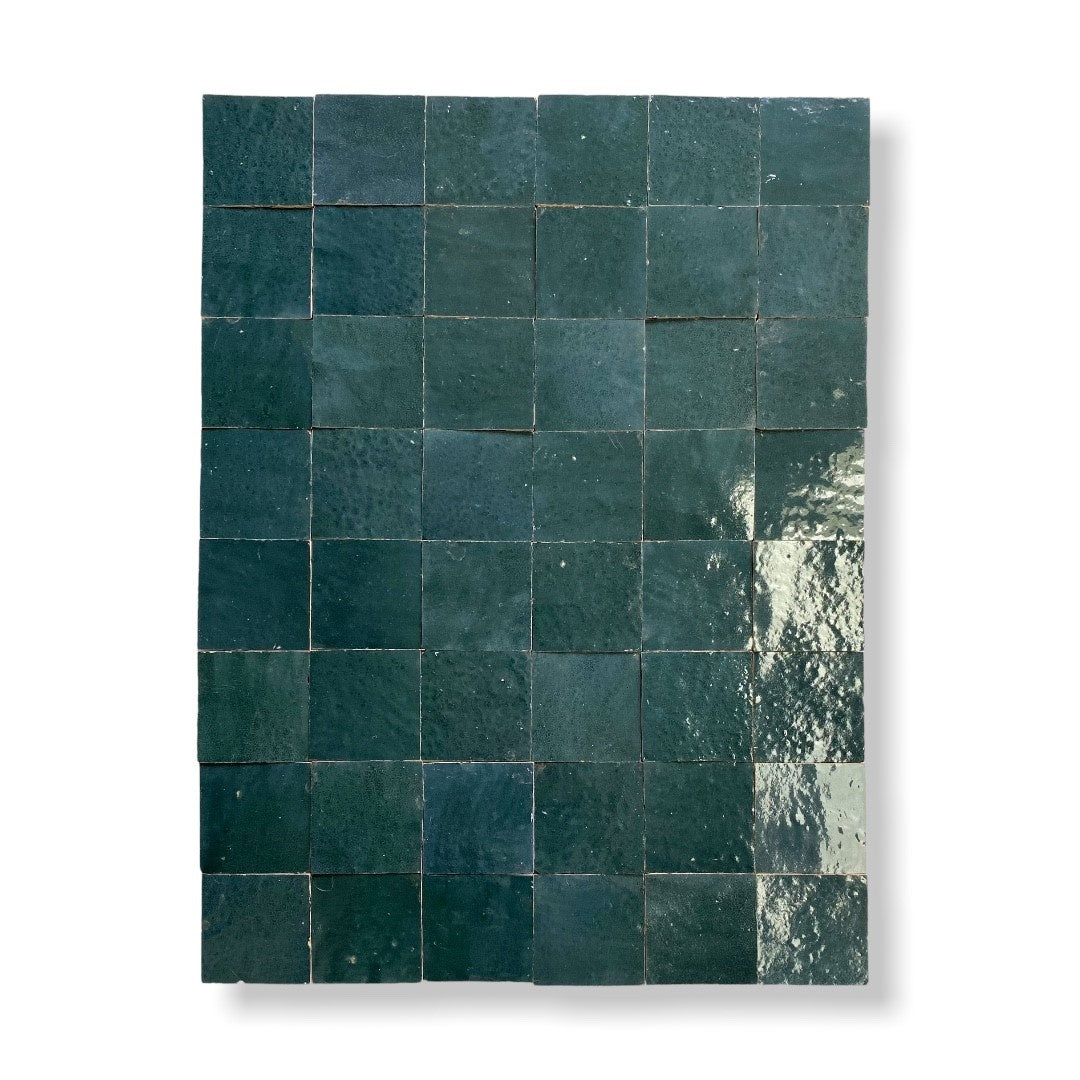 De Tegel BV Zellige Alhambra nr 19 Petrol 10x10 cm, afname per doos van 1 m²