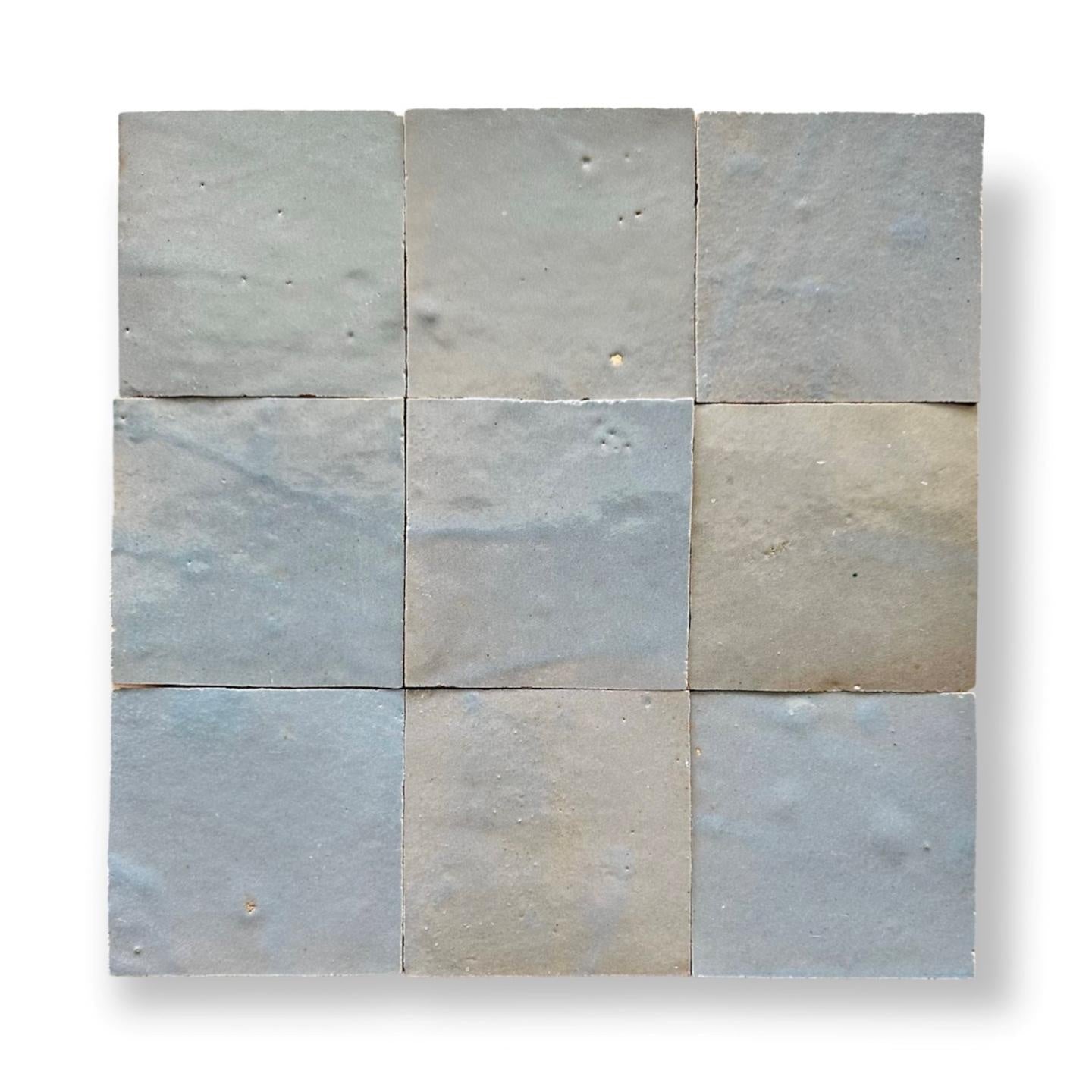 De Tegel BV Zellige Alhambra nr 23 Blue Ciel 10x10 cm, afname per doos van 1 m²