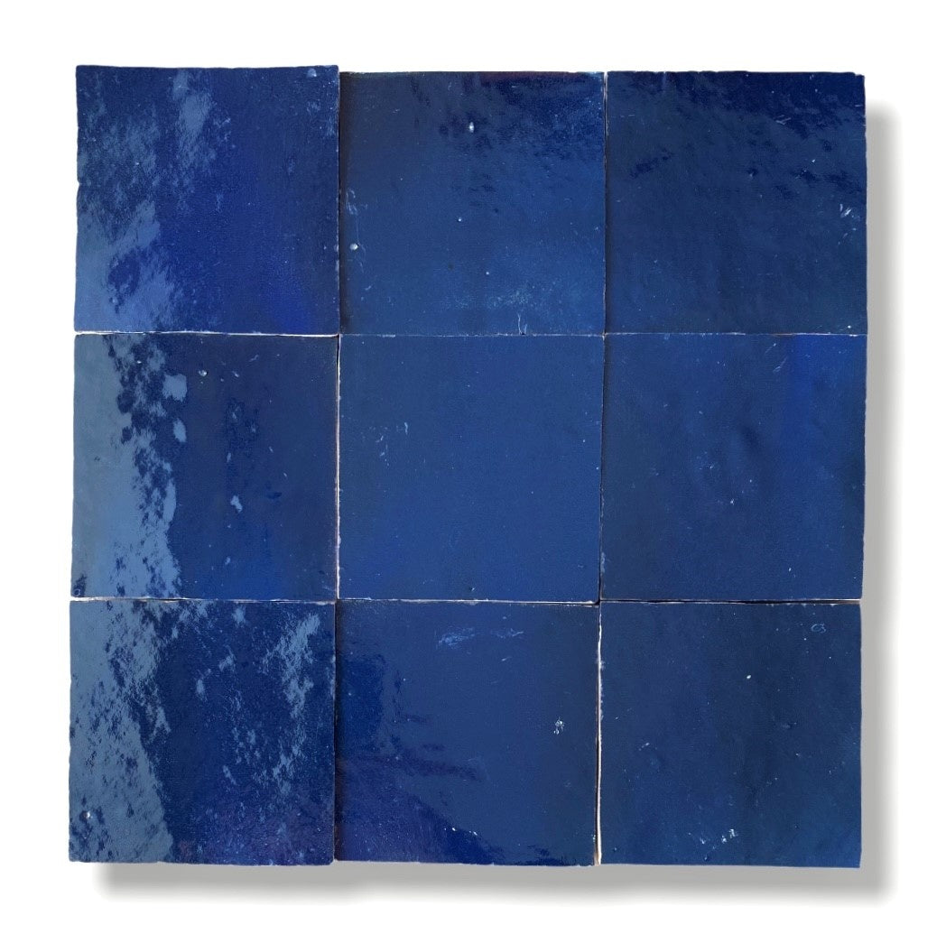 De Tegel BV Zellige Alhambra nr 51 Blue de Nuit 10x10 cm, afname per doos van 1 m²