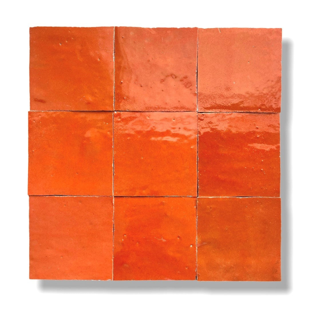 De Tegel BV Zellige Alhambra nr 74 Orange 10x10 cm, afname per doos van 1 m²