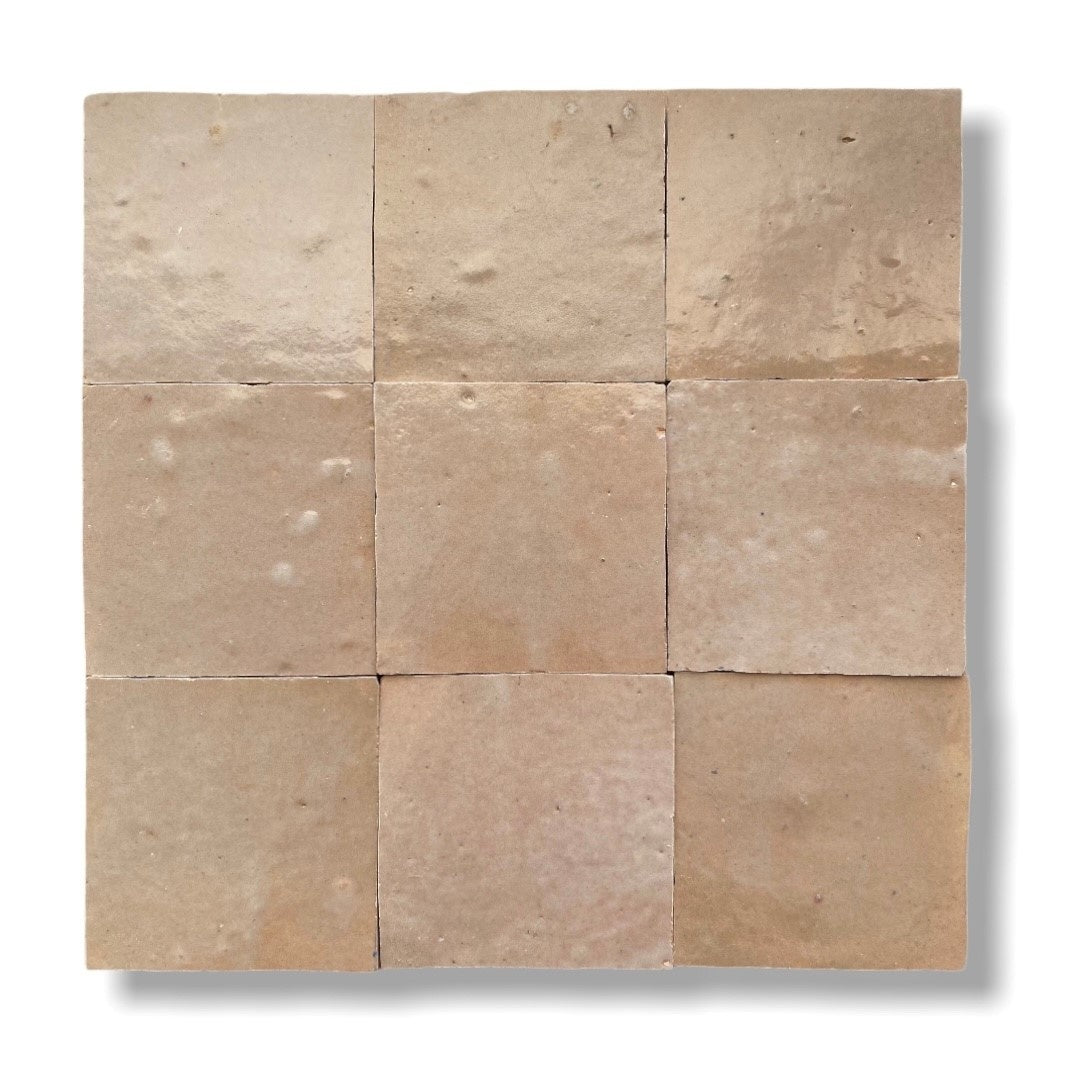 De Tegel BV Zellige Alhambra nr 08 Cafe au Lait 10x10 cm, afname per doos van 1 m²