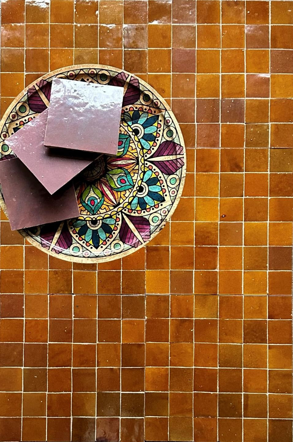 De Tegel BV Zellige Alhambra nr 13 Marron 10x10 cm, afname per doos van 1 m²