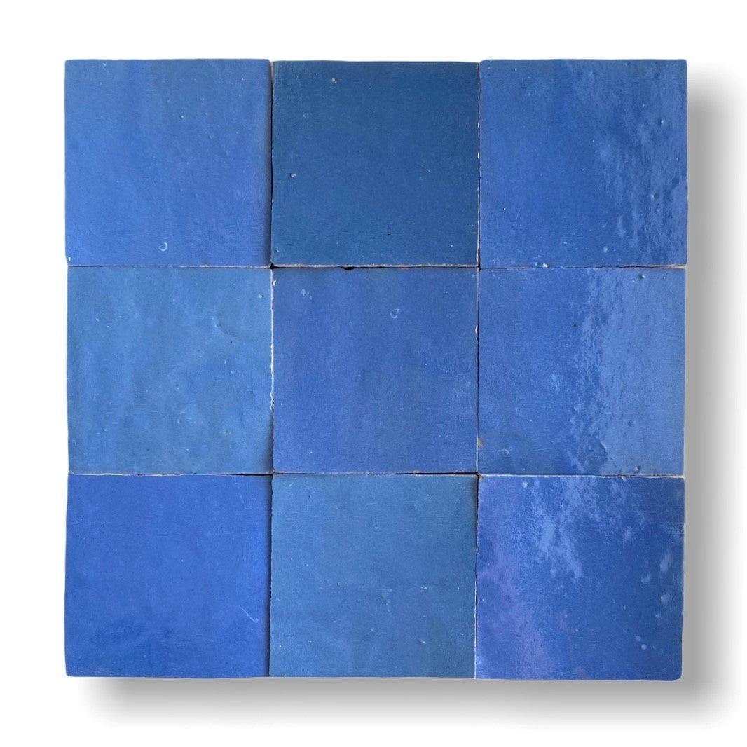 De Tegel BV Zellige Alhambra nr 16 Bleu Holandaise 10x10 cm, afname per doos van 1 m²