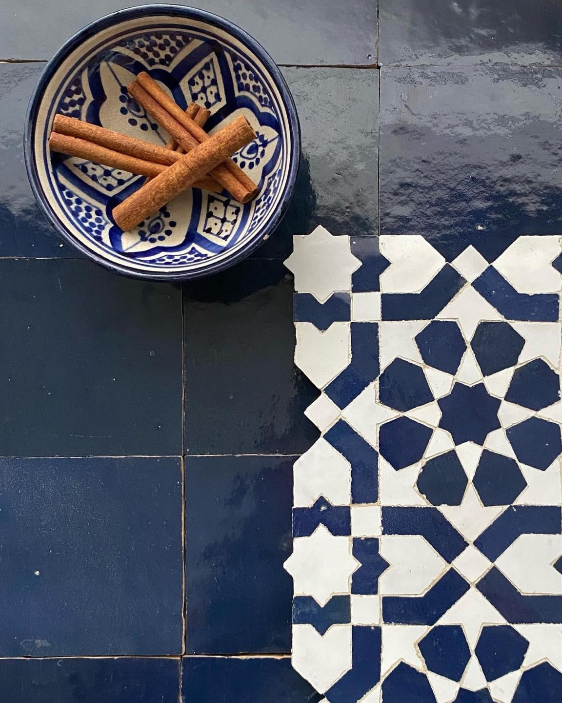 De Tegel BV Zellige Alhambra nr 51 Blue de Nuit 10x10 cm, afname per doos van 1 m²