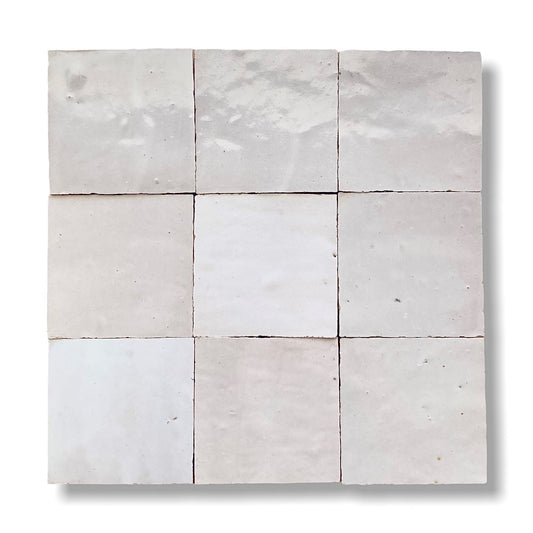 De Tegel BV Zellige Alhambra nr 06 Blanc Casse 10x10 cm, afname per doos van 1 m²