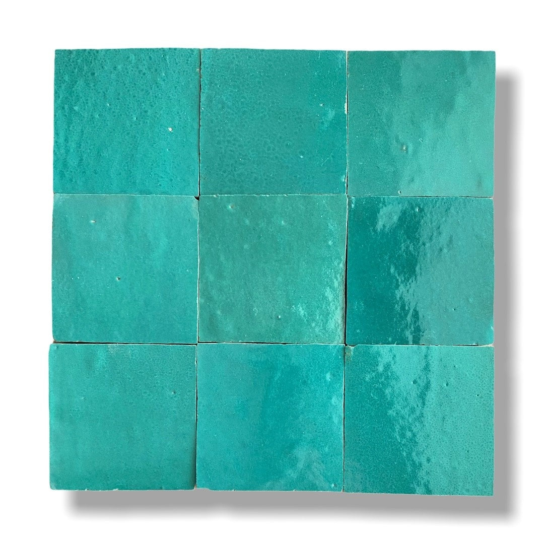 De Tegel BV Zellige Alhambra nr 10 Smaragd 10x10 cm, afname per doos van 1 m²