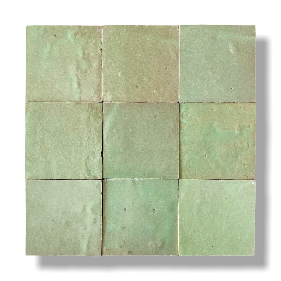 De Tegel BV Zellige Alhambra nr 49 Pistache 10x10 cm, afname per doos van 1 m²