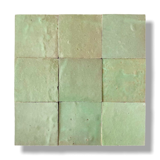 De Tegel BV Zellige Alhambra nr 49 Pistache 10x10 cm, afname per doos van 1 m²