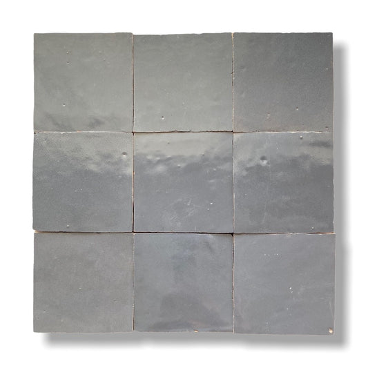 De Tegel BV Zellige Alhambra nr 63 Gris Souris 10x10 cm, afname per doos van 1 m²