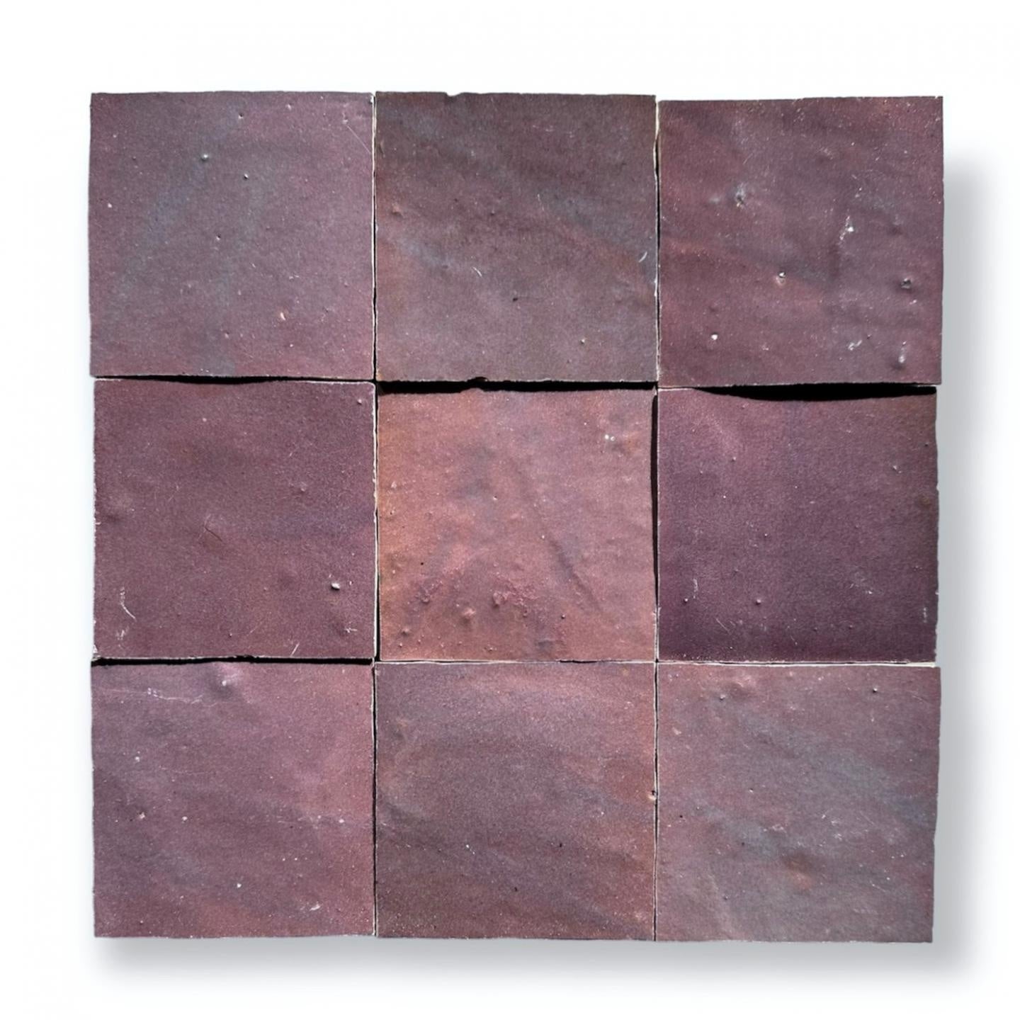 De Tegel BV Zellige Alhambra nr 28 Aubergine 10x10 cm, afname per doos van 1 m²