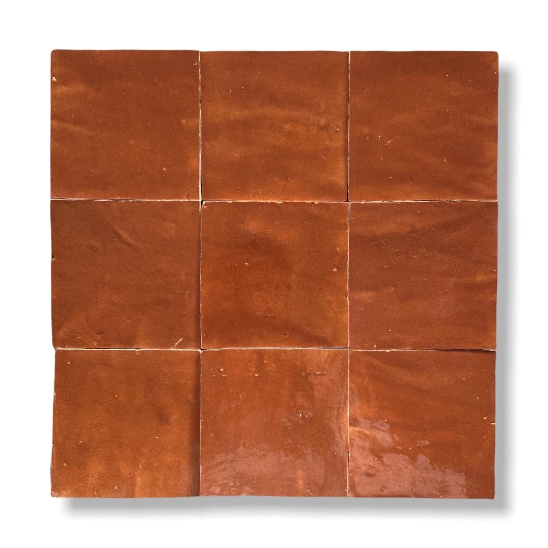 De Tegel BV Zellige Alhambra nr 47 Bronze 10x10 cm, afname per doos van 1 m²