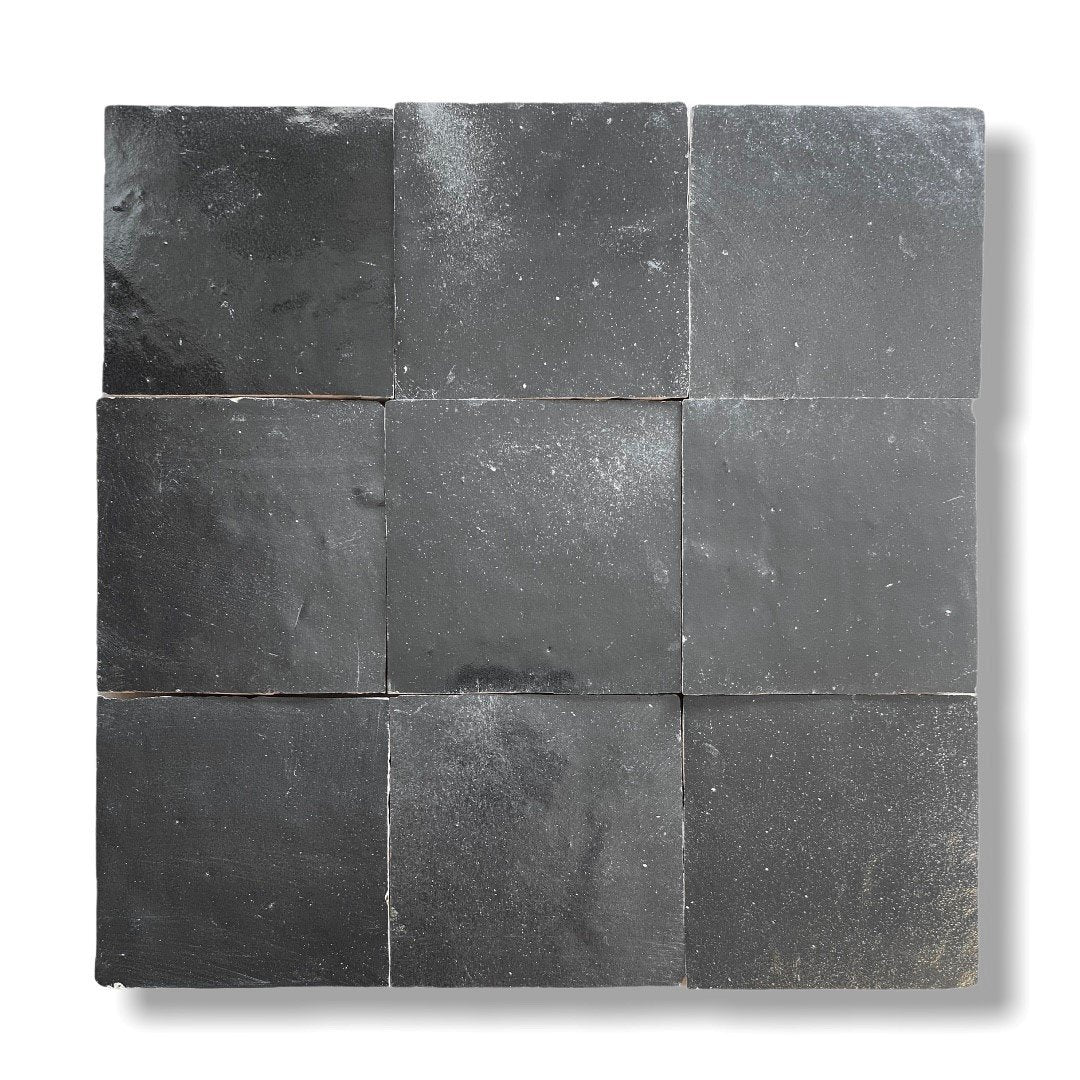 De Tegel BV Zellige Alhambra nr 31 Noir Matt 10x10 cm, afname per doos van 1 m²