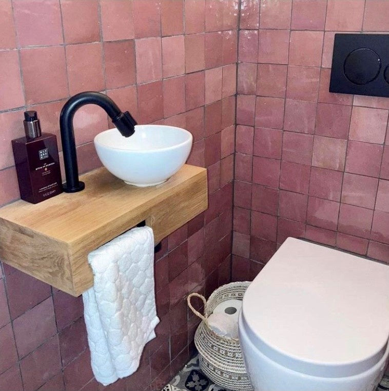 De Tegel BV Zellige Alhambra nr 12 Vieux Rose 10x10 cm, afname per doos van 1 m²