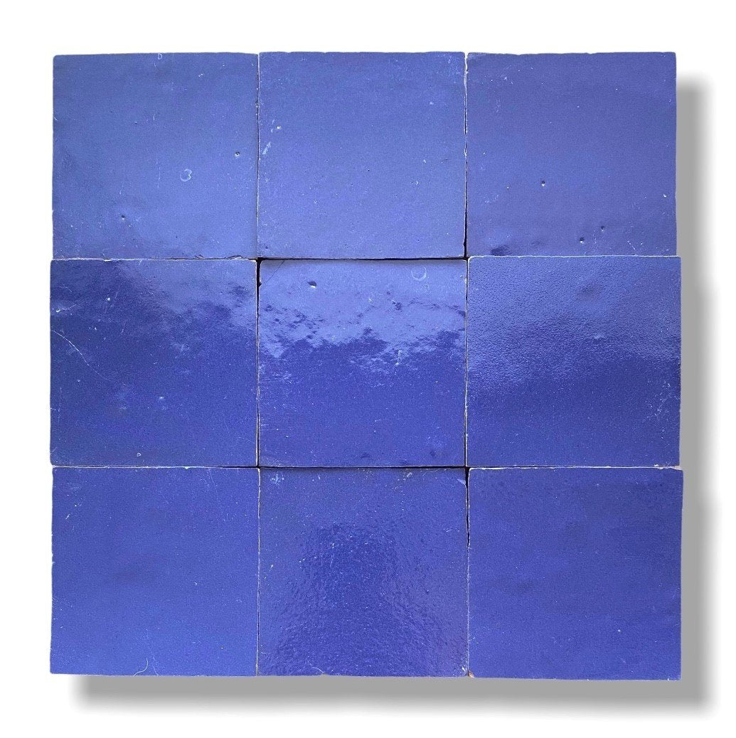 De Tegel BV Zellige Alhambra nr 55 Cobalt Bleu 10x10 cm, afname per doos van 1 m²