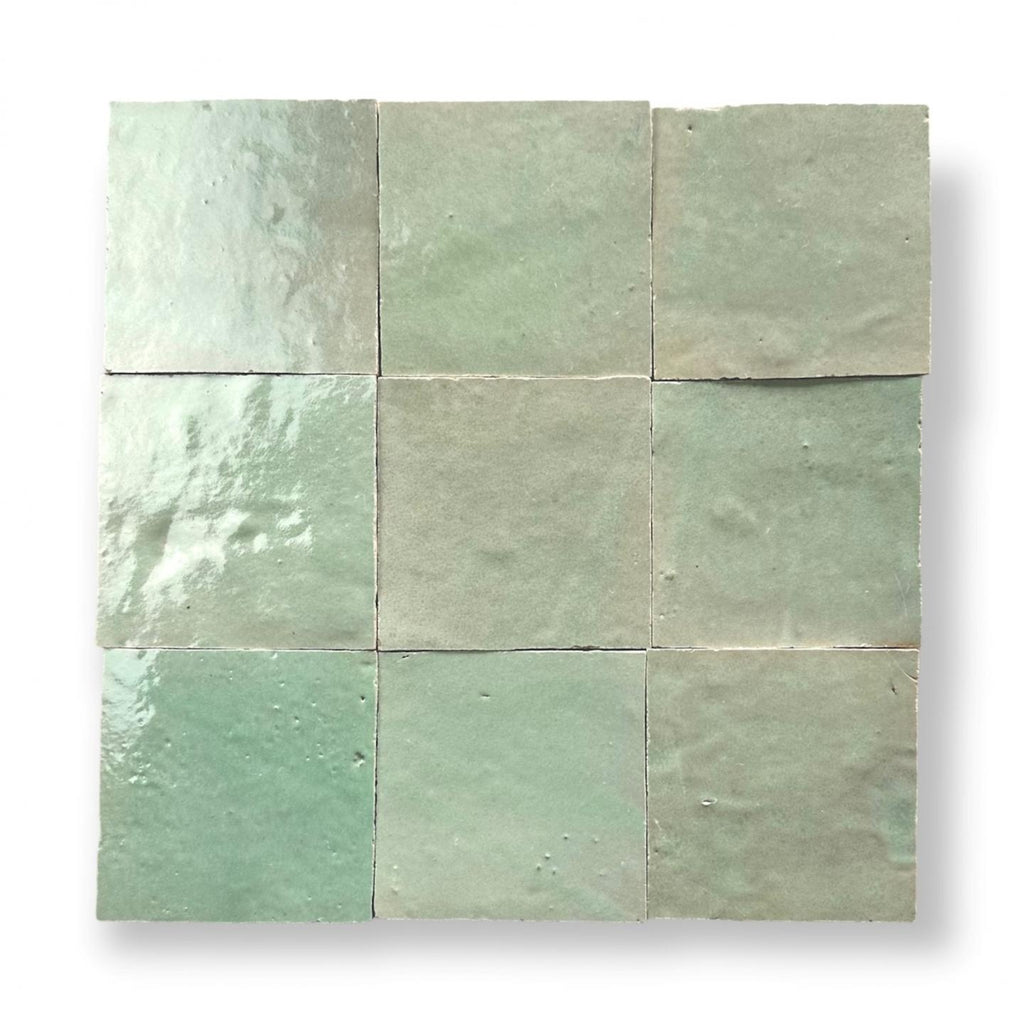 De Tegel BV Zellige Alhambra nr 15 Vert Clair 10x10 cm, afname per doos van 1 m²