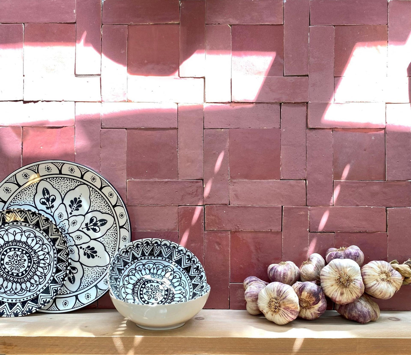 De Tegel BV Zellige Alhambra nr 12 Vieux Rose 10x10 cm, afname per doos van 1 m²