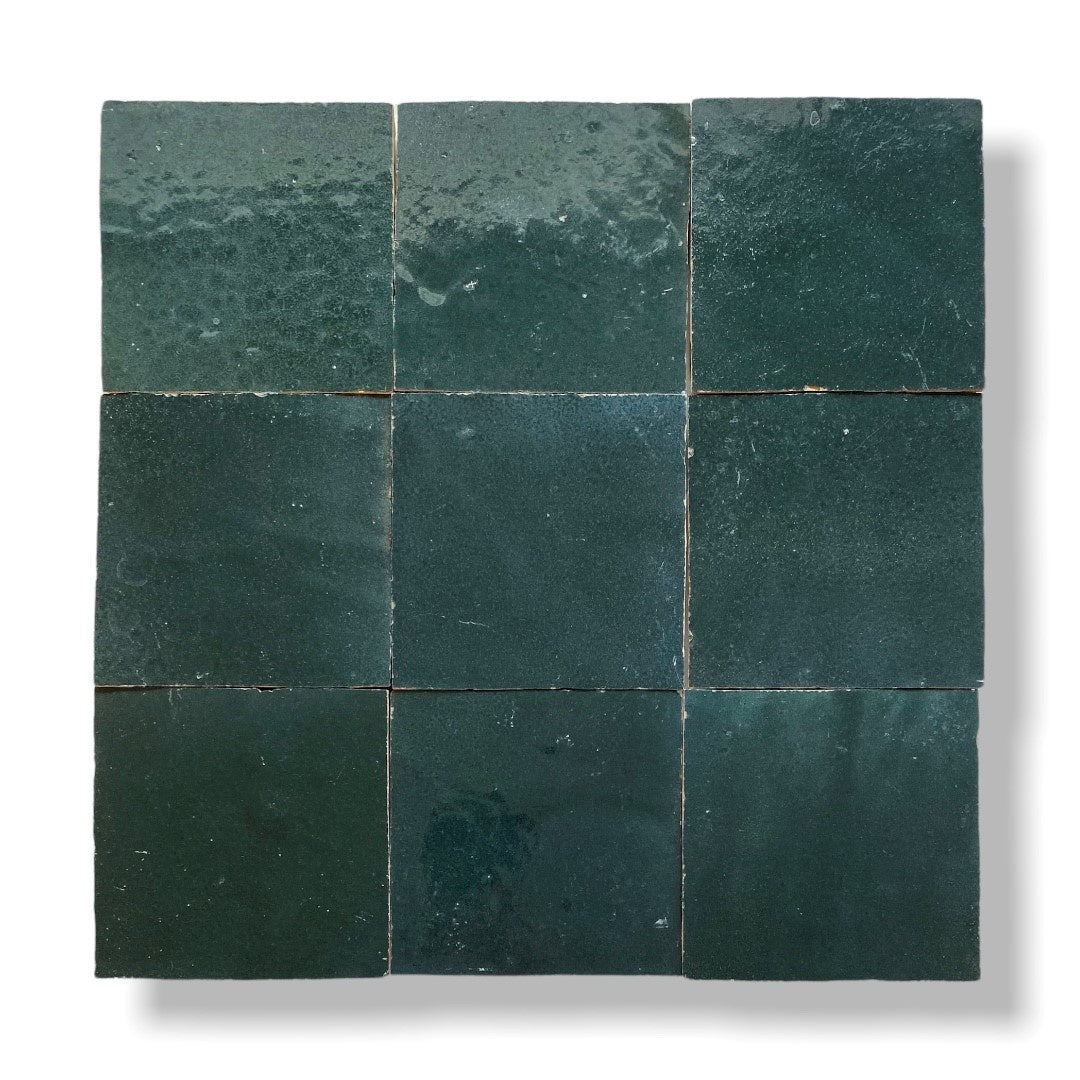 De Tegel BV Zellige Alhambra nr 45 Vert Fonce 10x10 cm, afname per doos van 1 m²