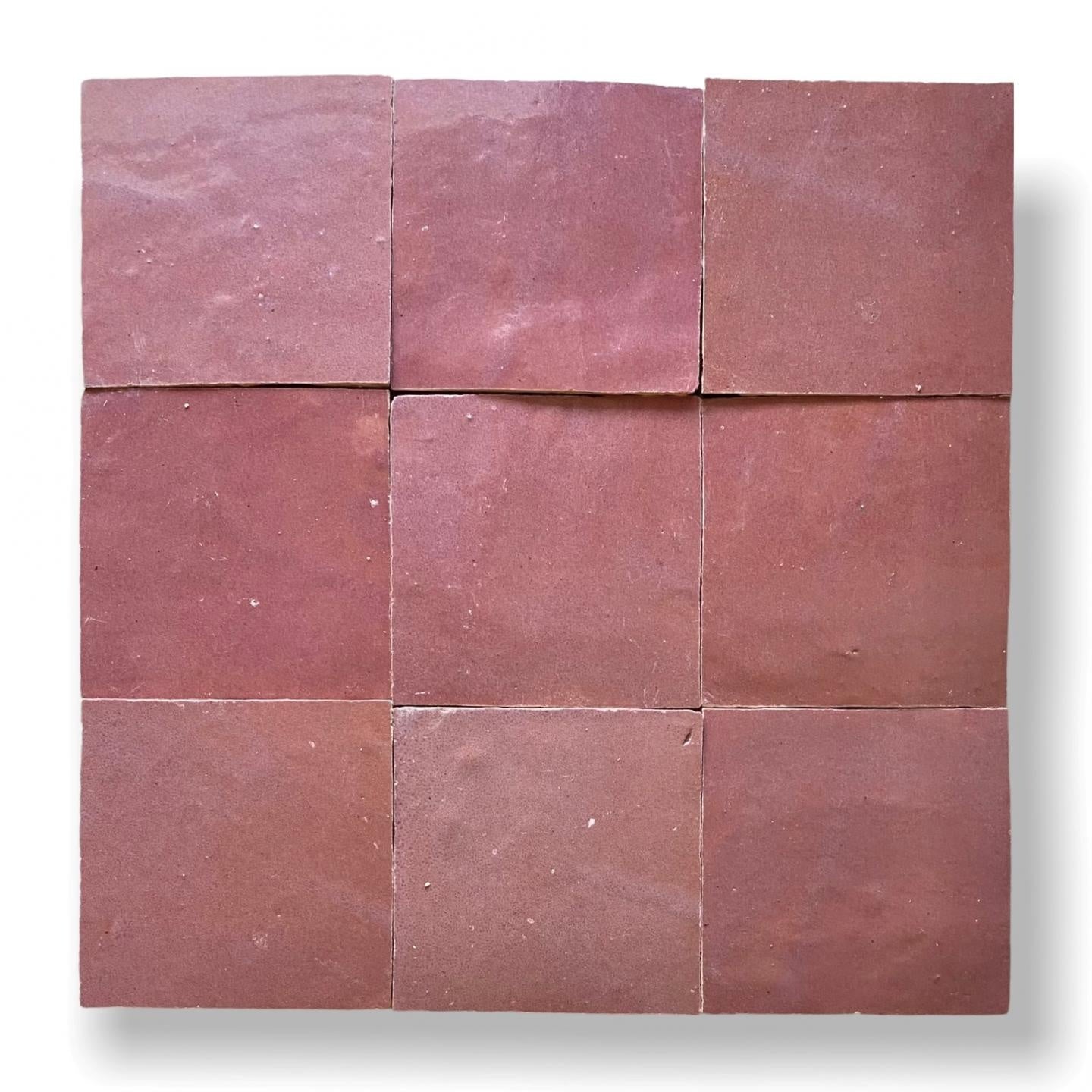 De Tegel BV Zellige Alhambra nr 12 Vieux Rose 10x10 cm, afname per doos van 1 m²