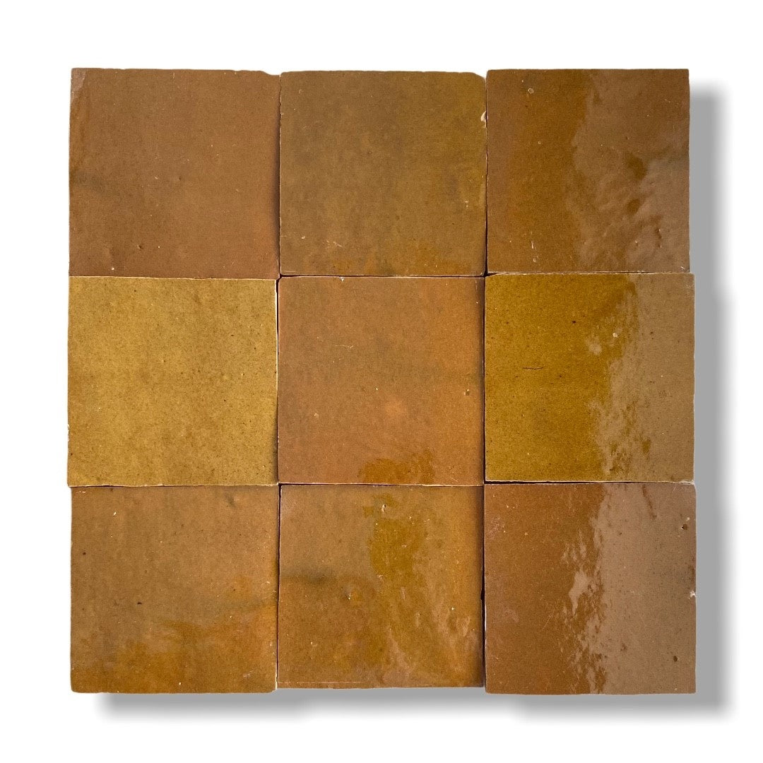 De Tegel BV Zellige Alhambra nr 13 Marron 10x10 cm, afname per doos van 1 m²