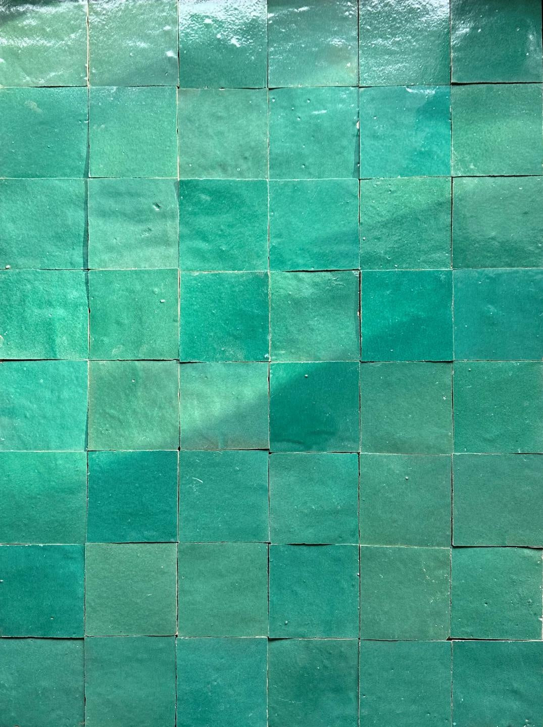 De Tegel BV Zellige Alhambra nr 17 Vert Ocean 10x10 cm, afname per doos van 1 m²
