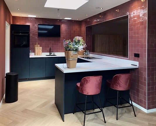 De Tegel BV Zellige Alhambra nr 12 Vieux Rose 10x10 cm, afname per doos van 1 m²