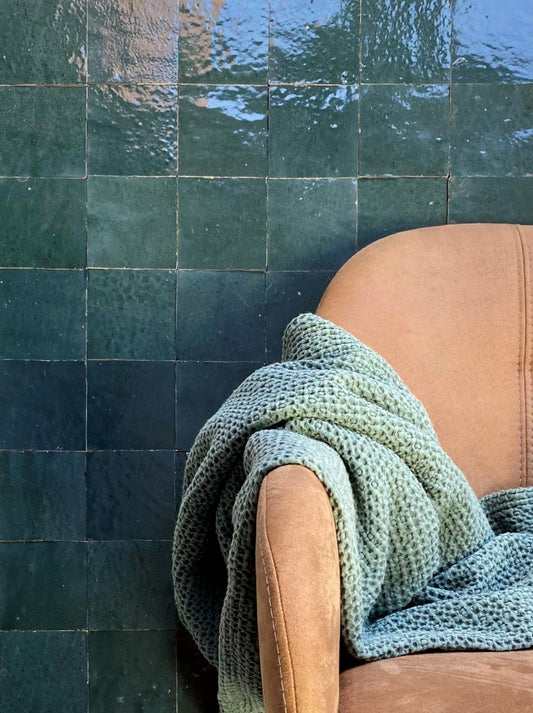 De Tegel BV Zellige Alhambra nr 19 Petrol 10x10 cm, afname per doos van 1 m²