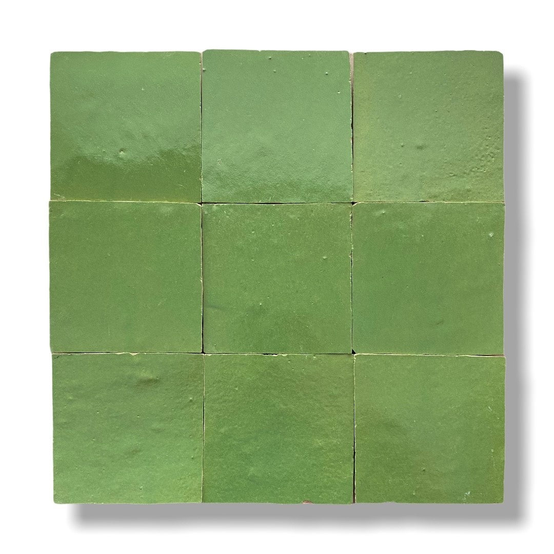 De Tegel BV Zellige Alhambra nr 14 Vert Printemps 10x10 cm, afname per doos van 1 m²