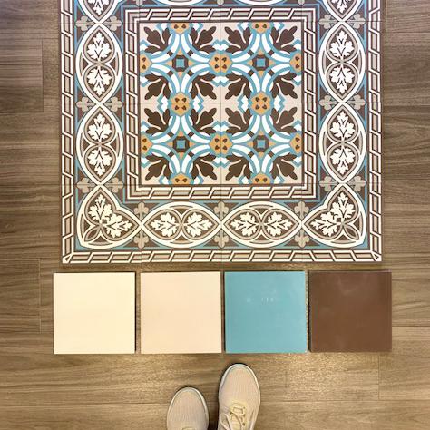 Cementtegel Patroon Leaf Line 8499 20x20x1.6 cm a 0,48 m²