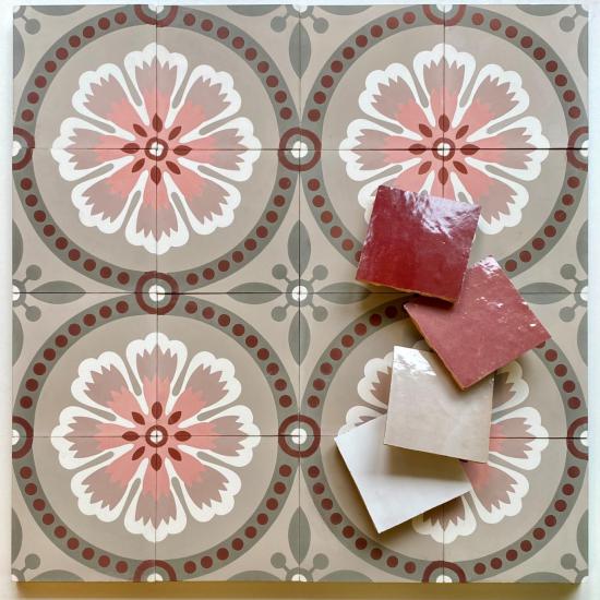 Cementtegel Patroon Honey Flower 14x14x1.6 cm a 0,24 m²