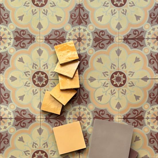 Cementtegel Patroon 
Coba 9085 20x20x1.6 cm a 0,48 m²