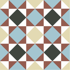 Cementtegel Patroon Victorian Westminster Blue 2 14x14x1.6 cm 0,24 m²