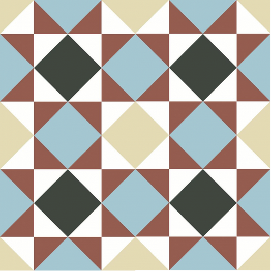 Cementtegel Patroon Victorian Westminster Blue 2 14x14x1.6 cm 0,24 m²