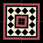 Cementtegel Patroon Warwick Corner 14x14x1.6 cm